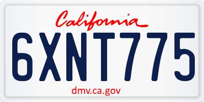 CA license plate 6XNT775