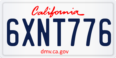 CA license plate 6XNT776