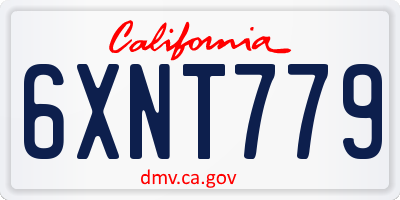 CA license plate 6XNT779