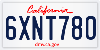 CA license plate 6XNT780