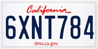 CA license plate 6XNT784