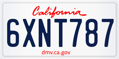 CA license plate 6XNT787