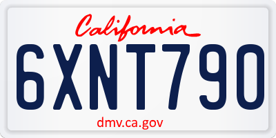 CA license plate 6XNT790
