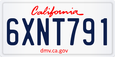 CA license plate 6XNT791