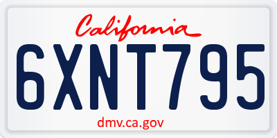 CA license plate 6XNT795