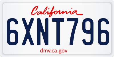 CA license plate 6XNT796