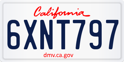 CA license plate 6XNT797