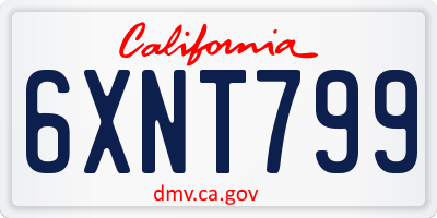CA license plate 6XNT799