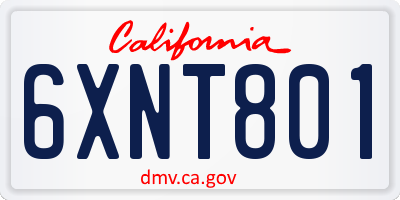 CA license plate 6XNT801