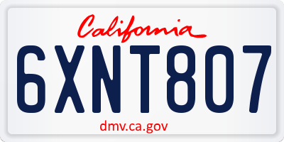 CA license plate 6XNT807