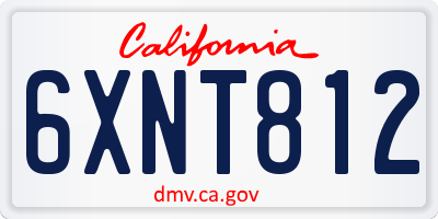 CA license plate 6XNT812