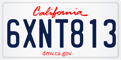 CA license plate 6XNT813