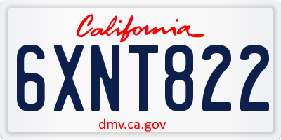 CA license plate 6XNT822