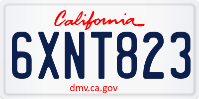 CA license plate 6XNT823