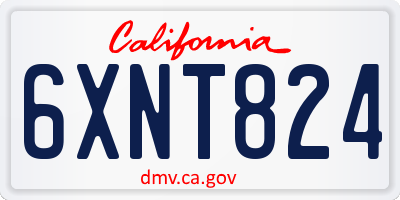 CA license plate 6XNT824