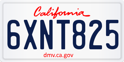 CA license plate 6XNT825