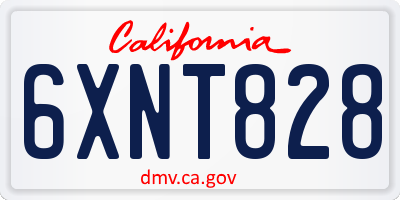 CA license plate 6XNT828