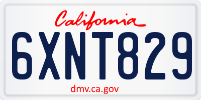 CA license plate 6XNT829