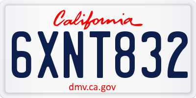 CA license plate 6XNT832