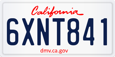 CA license plate 6XNT841