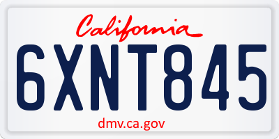CA license plate 6XNT845