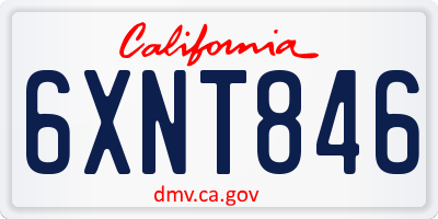CA license plate 6XNT846