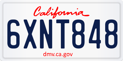 CA license plate 6XNT848