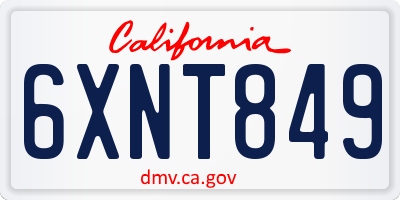 CA license plate 6XNT849