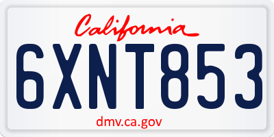 CA license plate 6XNT853