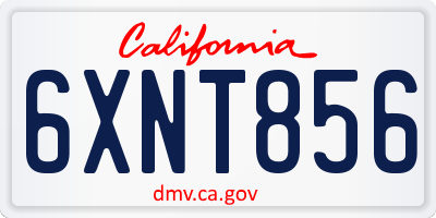 CA license plate 6XNT856