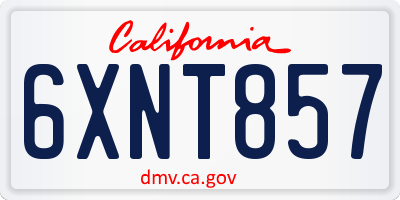 CA license plate 6XNT857