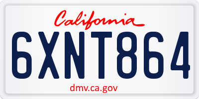 CA license plate 6XNT864