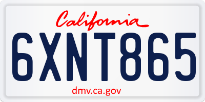 CA license plate 6XNT865