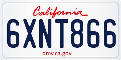 CA license plate 6XNT866