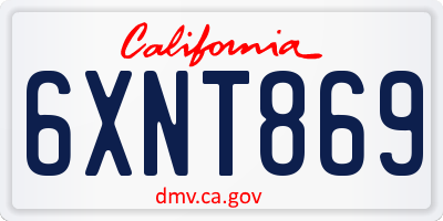 CA license plate 6XNT869