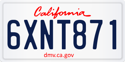 CA license plate 6XNT871