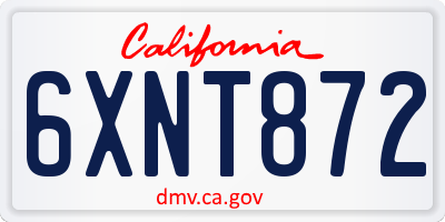 CA license plate 6XNT872