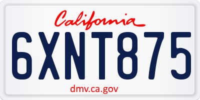CA license plate 6XNT875