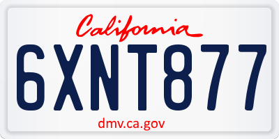 CA license plate 6XNT877
