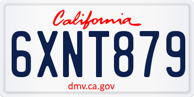 CA license plate 6XNT879