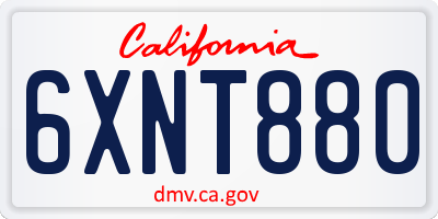 CA license plate 6XNT880