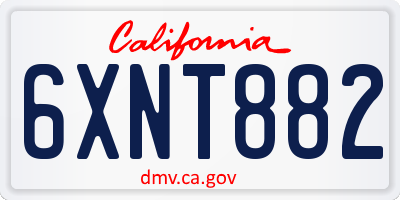 CA license plate 6XNT882