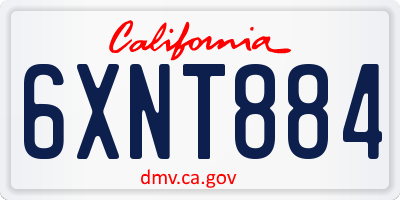 CA license plate 6XNT884