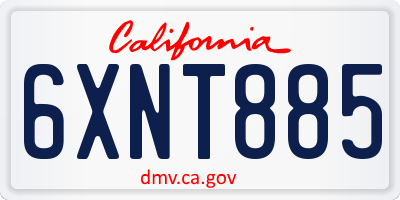 CA license plate 6XNT885