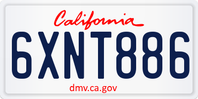 CA license plate 6XNT886