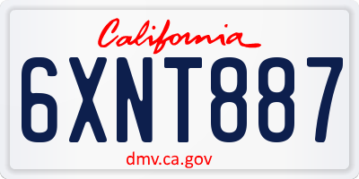 CA license plate 6XNT887