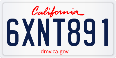 CA license plate 6XNT891