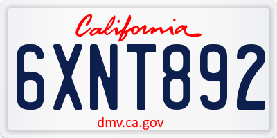 CA license plate 6XNT892