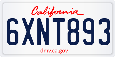 CA license plate 6XNT893