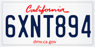 CA license plate 6XNT894